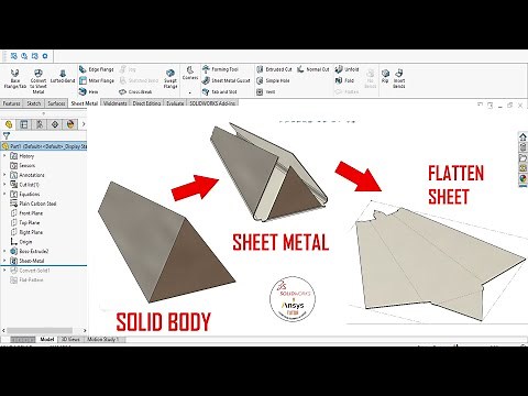 ✅ Solidworks Sheet metal | How to Convert Solid Body to Sheet metal