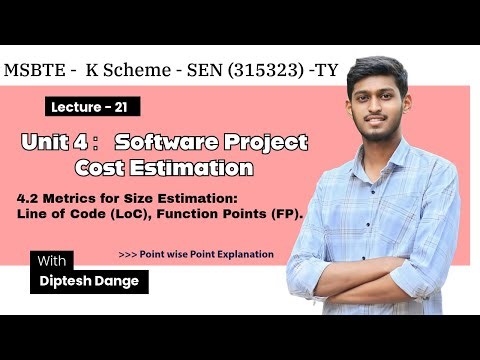 4.2 Metrics for Size Estimation: Line of Code (LoC), Function Points(FP) | MSBTE K SEN Unit 4 | Easy