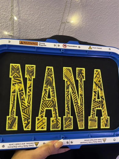 Yellow Tribal Fabric ‘NANA’ College Font Lettering #tribal #tribalfabric #polynesian #PolynesianCommunity #NANA