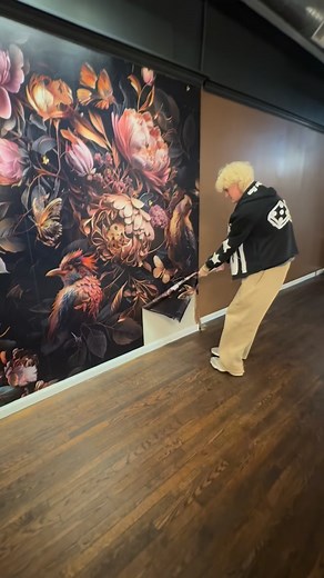 Dicey Demo 😎 Say bye bye to the wallpaper. She GONE! Time to prep the wall for the mural artist 😍 @kevin_saylor.21 #smallbuisness #store #fyp | Gabbie Egan