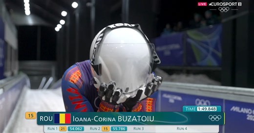 Ioana Corina Buzățoiu termină pe locul 25 după primele două manșe din concursul de sanie, la Milano Cortina