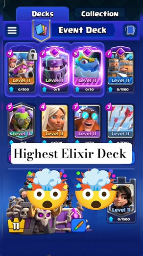 highest elixir deck 🤯 | 7x elixir | clash royale | #shorts #clashroyale #viralvideo