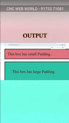 CSS - Padding property #frontendcourse #training #computer