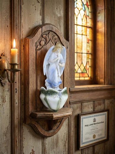 Antique German Porcelain Holy Water Font - Angel With Trumpet - Victorian Style Religious Wall Decor - Model 1539 - Etsy