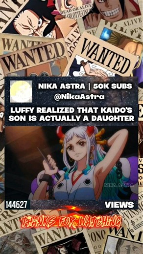 Luffy realized that Kaido's son is actually a daughter #luffy #yamato #onepiece