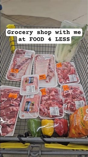 Food 4 Less grocery haul 🥰❤️ 1 week meat supply 😍 #grocery #meat #haul #asmr #food4less
