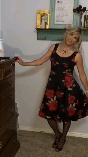 crossdressing husband modeling dress, Heidi phox