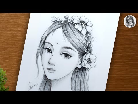 🌸How to Draw a Beautiful Girl with Flower Crown | Step by Step Easy Pencil Sketch for Beginners