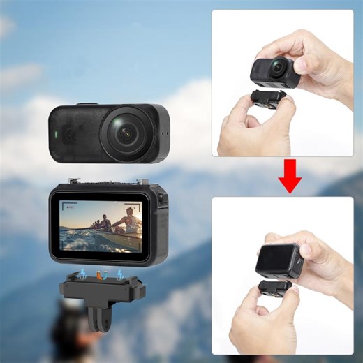 [$2.22] For DJI Osmo Nano Magnetic Quick-Release Adapter Base With 2-Claw & 1/4-Inch Screw Hole(Black)