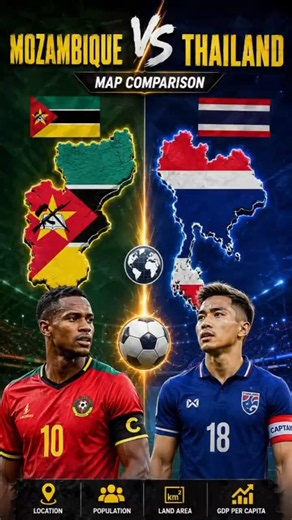 Mozambique vs Thailand 🇲🇿🇹🇭 | Map Comparison | Geography, Population & Facts