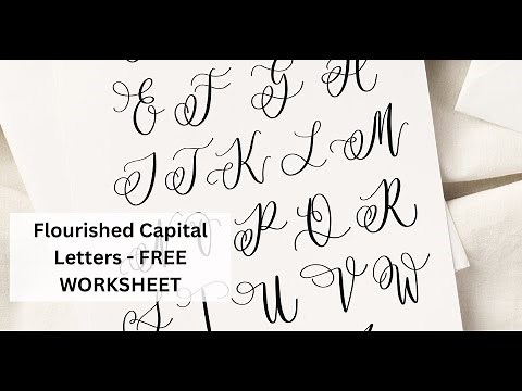 Brush Calligraphy Alphabet A-Z | Flourished Uppercase (Free Worksheet)