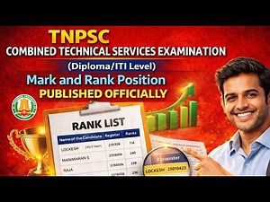 TNPSC Combined Technical Services 2025 | Diploma / ITI Level Mark & Rank List Published | Check !
