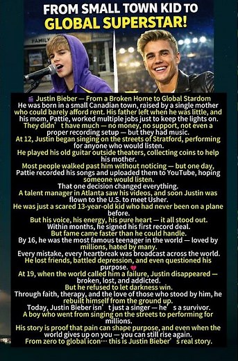 Justin Bieber Story: From a Broken Home to Global Stardom | Inspirational Journey