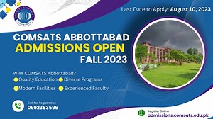 Discover an exceptional academic experience at COMSATS Abbottabad, where quality education, diverse programs, and research opportunities await. With state-of-the-art facilities, esteemed faculty, and industry collaborations, our institution opens doors to a bright future. Embrace your passions through engaging co-curricular activities in an inclusive environment. Plus, take advantage of our lucrative scholarships. Join us in this scenic city and thrive in a nurturing atmosphere for both learning