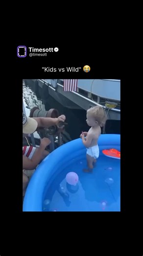 Times OTT | This video shows a toddler standing and playing in a small inflatable pool, an activity that supports early childhood development when... | Instagram