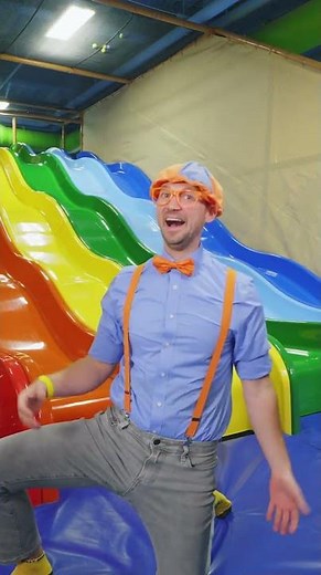 Blippi RACES Down the Yellow Slide 🛝💛