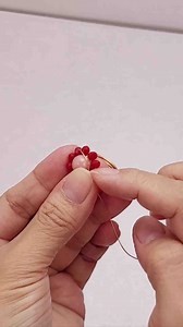 Making big flower ring | Beautiful bead jewelry #shortsvideo