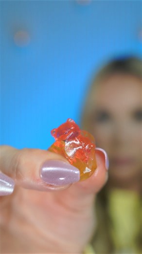 I found a tiny bear inside my candy...it's too cute to eat😭🐻 ASMR #shorts