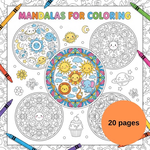Mandalas Coloring Book for Children. Fun and Lively. (digital Download) - Etsy