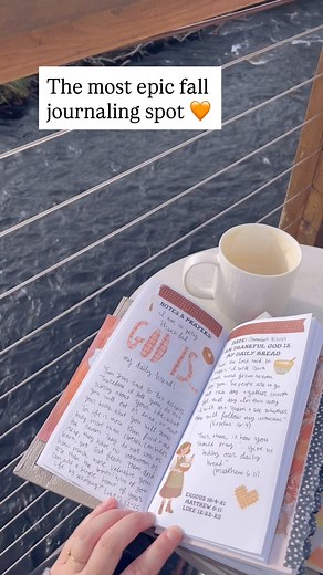 The most epic fall journaling spot reflecting in my gratitude journal. | Creative Faith & Co.