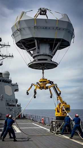 This massive naval radar array installation #shorts #maritime #precision #advancedtech #explore #fyp