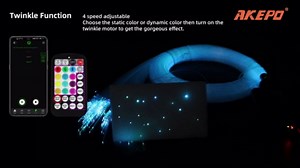 AKEPO Small Size 16W APP Twinkle Fiber Optic Lights, 650pcs 9.8ft/3m 0.03in Optical Fiber Music Activated Star Ceiling Light Kit for Car Truck Starlight Headliner/Home