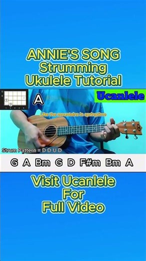 Annie's Song / John Denver Ukulele Strumming Tutorial (short) ‪@UCanLele2023‬