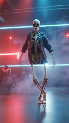 Spooky & Cool: Skeleton Breaks It Down! 🕺✨ 💀