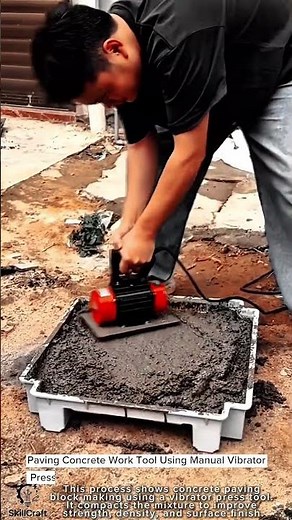 Paving Concrete Work Tool Using Manual Vibrator Press #worktool