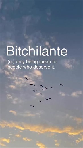 Daily Logophilia | New Words on Instagram: "Bitchilante (pronounced bitch-ih-LAN-tee, IPA: /ˌbɪtʃɪˈlænti/) is a playful modern slang term combining bitch and vigilante. It describes someone who takes matters into their own hands with attitude, sass, and zero patience for nonsense—righting wrongs while serving looks and cutting remarks. A bitchilante is the kind of person who doesn’t wait for karma; they deliver it personally, often with a mix of justice and drama. The word riffs on the idea of a