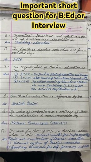 Important questions for B.Ed and interview #reels #viral #education #learning #B.Ed