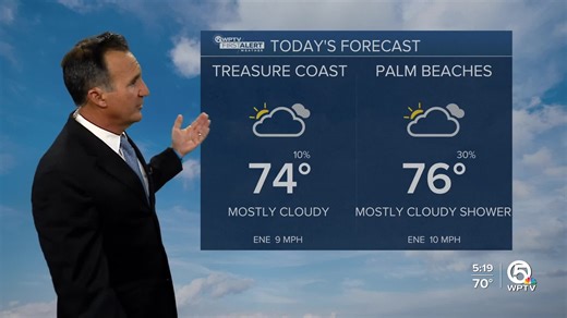WPTV First Alert weather forecast for morning of Tuesday, Jan. 13, 2026