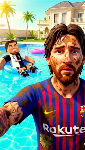 POV🍌😎👌🔥 Rich Pool or Poor Pool - Ronaldo makes fun with Messi