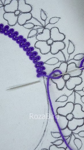 5.1M views · 51K reactions | Very beautiful floral neck hand embroidery design! #tricks #flowers #content #trending #facebookreels #fbreelsvideo #fbreels #reels #viral #support #cute #embroidery #everyone #diy #stitch #handembroidery #satisfying #reelsfb #tutorial #neck | RozaBird | Facebook