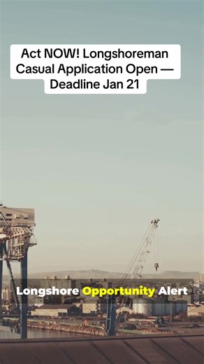 Longshoreman Casual Application Now Open Until January 2026