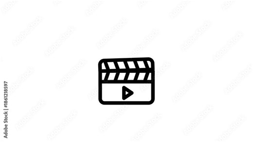 Animated Clapperboard Icon for Film and Video Production.