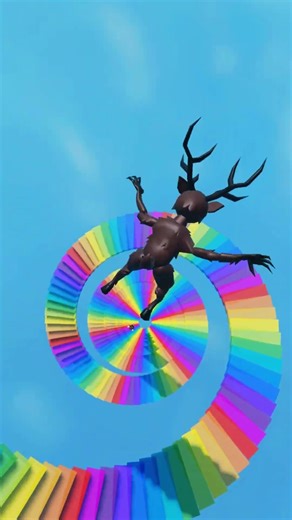 Bacon & Deer Plays Rainbow Stairs Obby 😍💖 #roblox #robloxshorts #shorts #obby