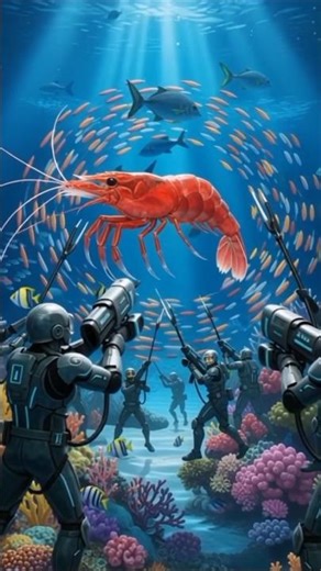 Tiger Shrimp Underwater Scene | Realistic Ocean Animation | 4K Underwater Wildlife”---#animalrescue