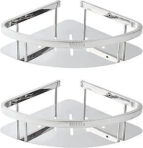 Shower Caddy Corner, Wall Mount Bathroom Corner Shower Caddy Shower Organizer Corner for Bathroom, Kitchen, Toilet (12.20”x9.10”x2.36”, 2Pack)