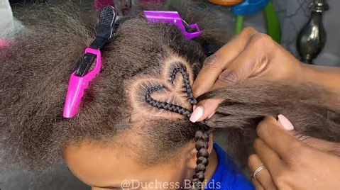 Butterfly & Heart Design Braids – Kids Braids – Stitch Braids