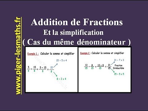 Addition de fraction et Simplification ( Cas du même dénominateur ) | Math 5ème