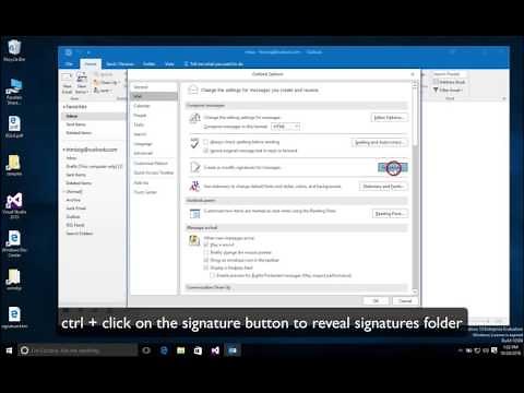 Installing email signature in outlook 2016 on Windows