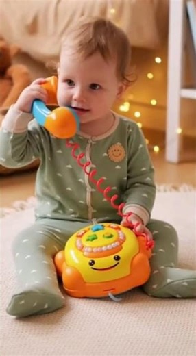 Adorable Baby's First "Phone Call" - Hilarious Babbling Sounds