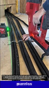 Wow, Crazy Clean Cable Installation Trick Using Laser Level!