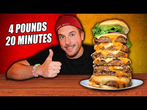 Battling This 9 Patty O.M.F.G. Burger Right After My First Challenge!