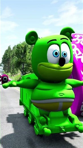 Speakerman & Crazy Frog & Gummy Bear & Squid Game & Huggy Wuggy VS Bollard Barbie in BeamNG.Drive