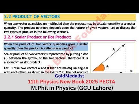 Scalar Product Or Dot Product | Chapter 2 | Physics | Class11 | FBISE New Syllabus 2024| NBF
