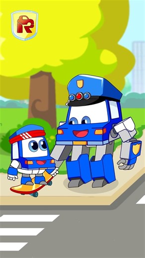 Daddy With Baby Learn Traffic Rule 💖 Animals Is On The Road | RoboSquad Kids Song #shorts