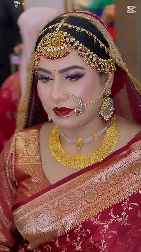 traditional red bride😍 | Red Queen beauty parlour