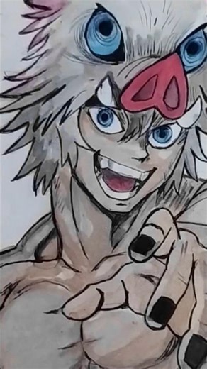 Mask off inosuke. #drawing #animeeart #art #anime #inosuke #demonslayer #infinitycastle #shorts